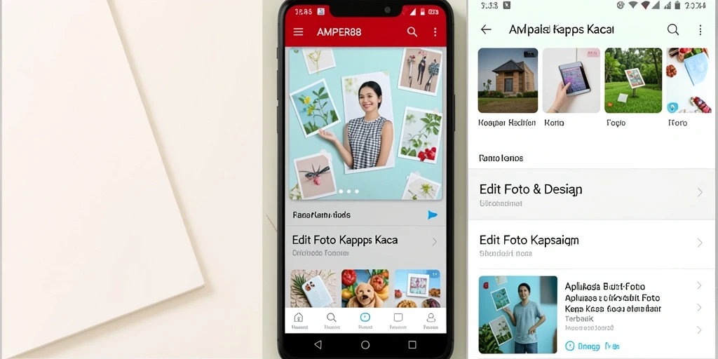 Antarmuka pengguna AMPER88 untuk edit foto kertas kaca.