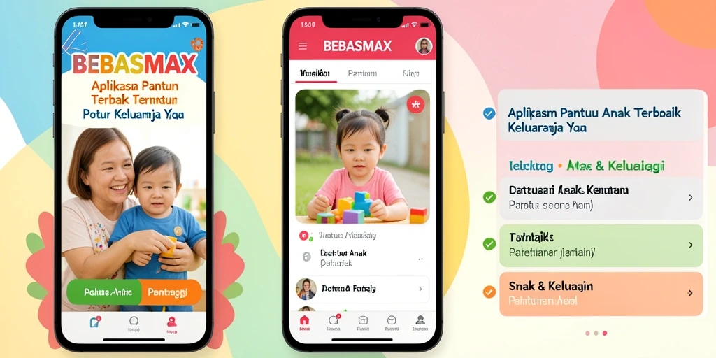 Tampilan antarmuka BEBASMAX untuk Pantau Anak yang intuitif.