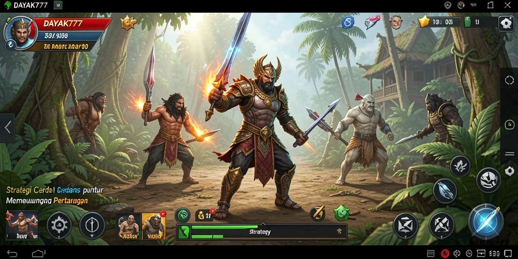 Tampilan antarmuka permainan strategi yang menarik di DAYAK777.