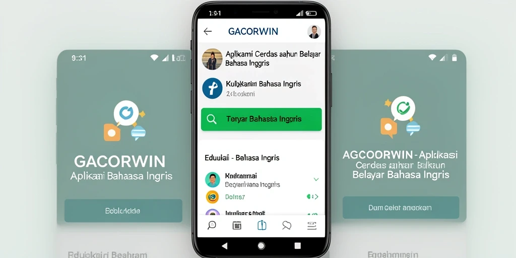 Tampilan antarmuka GACORWIN dengan fitur belajar Bahasa Inggris.