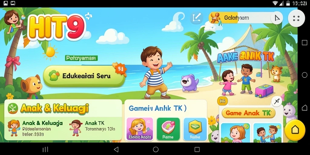 Tampilan antarmuka pendidikan yang cerah dan menarik dari HIT9.