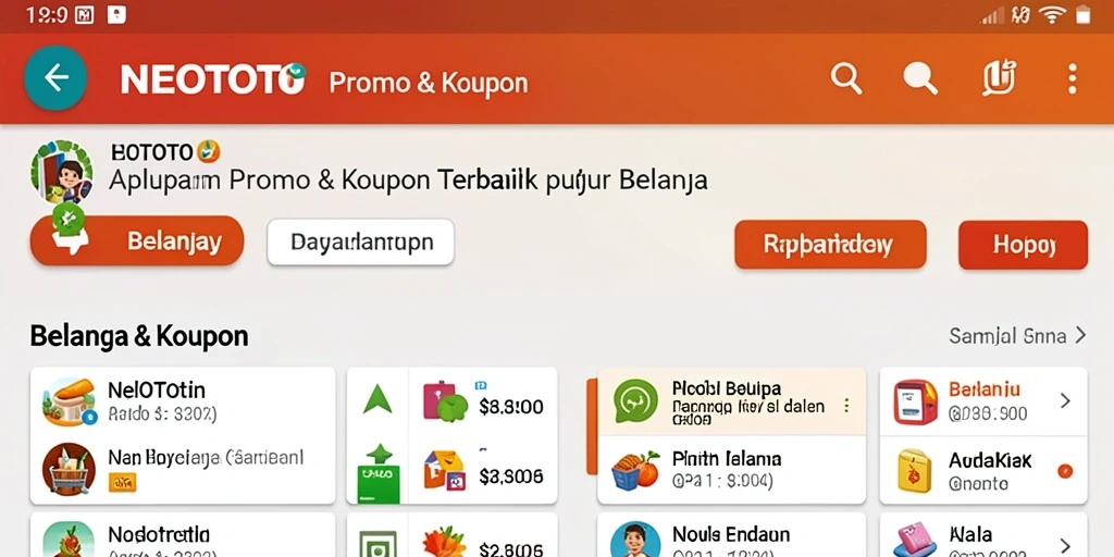 Antarmuka NEOTOTO yang intuitif untuk menemukan kupon dan promo.