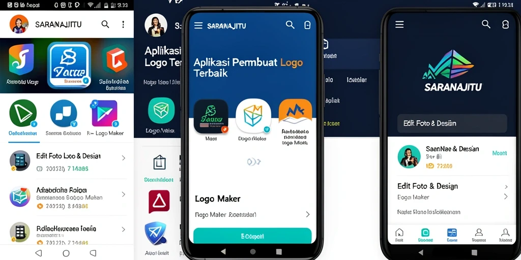 Tampilan antarmuka SARANAJITU yang memudahkan pembuatan logo.